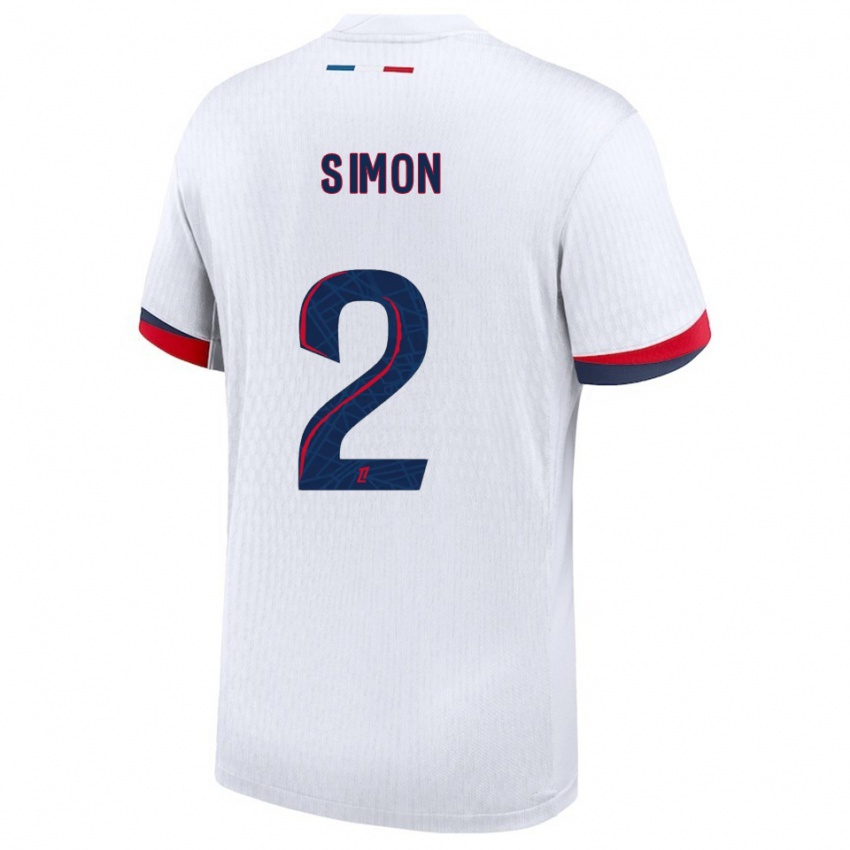 נשים בנדיקט סיימון #2 לבן אדום הרחק ג'רזי 2025/26 חולצה קצרה