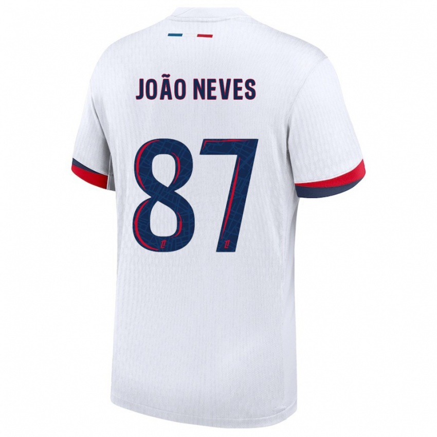 נשים ז'ואאו נבש #87 לבן אדום הרחק ג'רזי 2025/26 חולצה קצרה