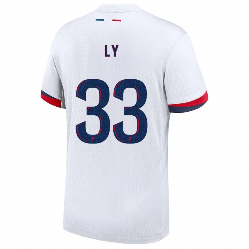 נשים Elijah Ly #33 לבן אדום הרחק ג'רזי 2025/26 חולצה קצרה