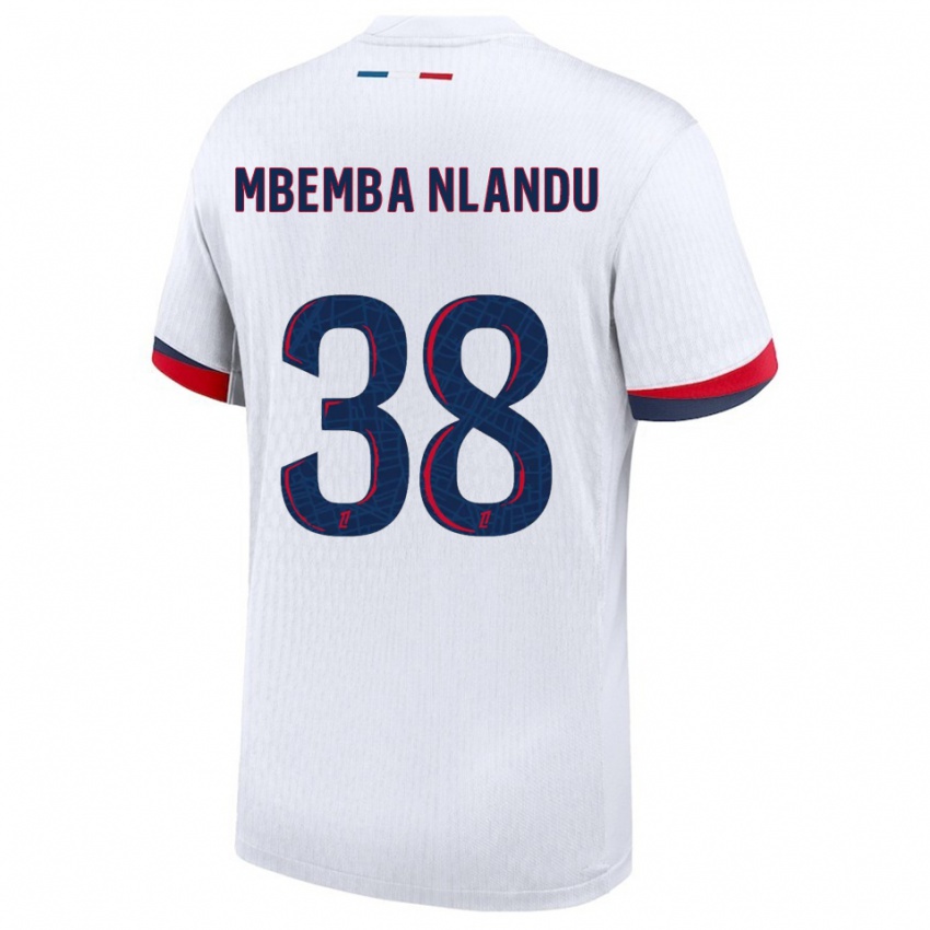 נשים Emmanuel Mbemba Nlandu #38 לבן אדום הרחק ג'רזי 2025/26 חולצה קצרה