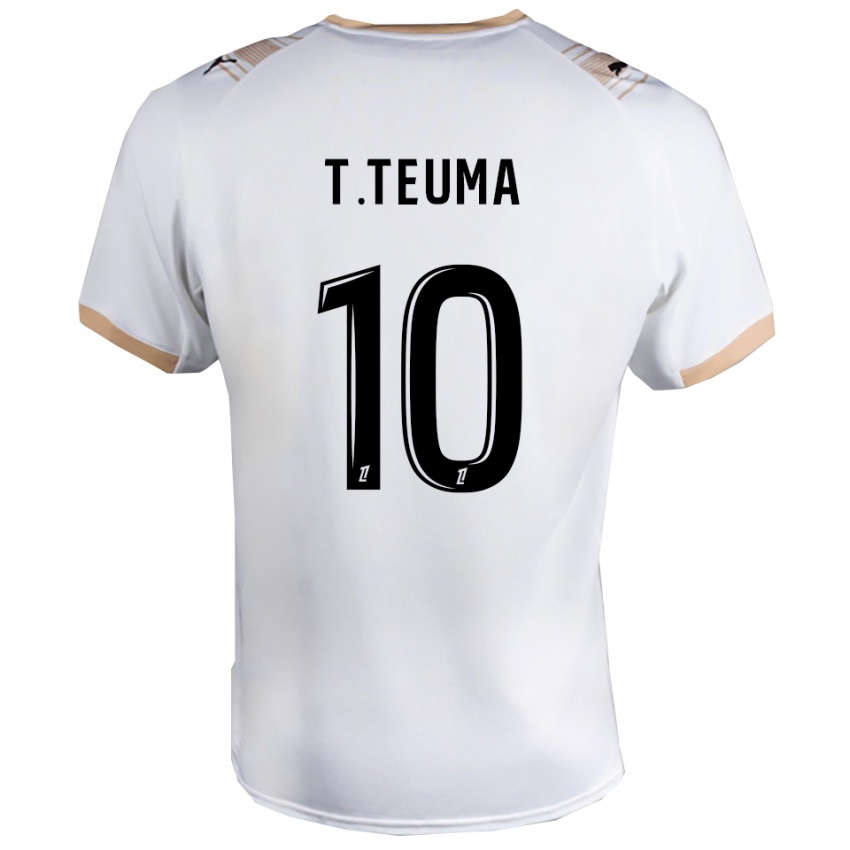 נשים טדי טאומה #10 לבן שחור הרחק ג'רזי 2025/26 חולצה קצרה
