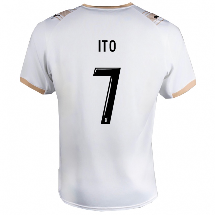 נשים ג'וניה איטו #7 לבן שחור הרחק ג'רזי 2025/26 חולצה קצרה