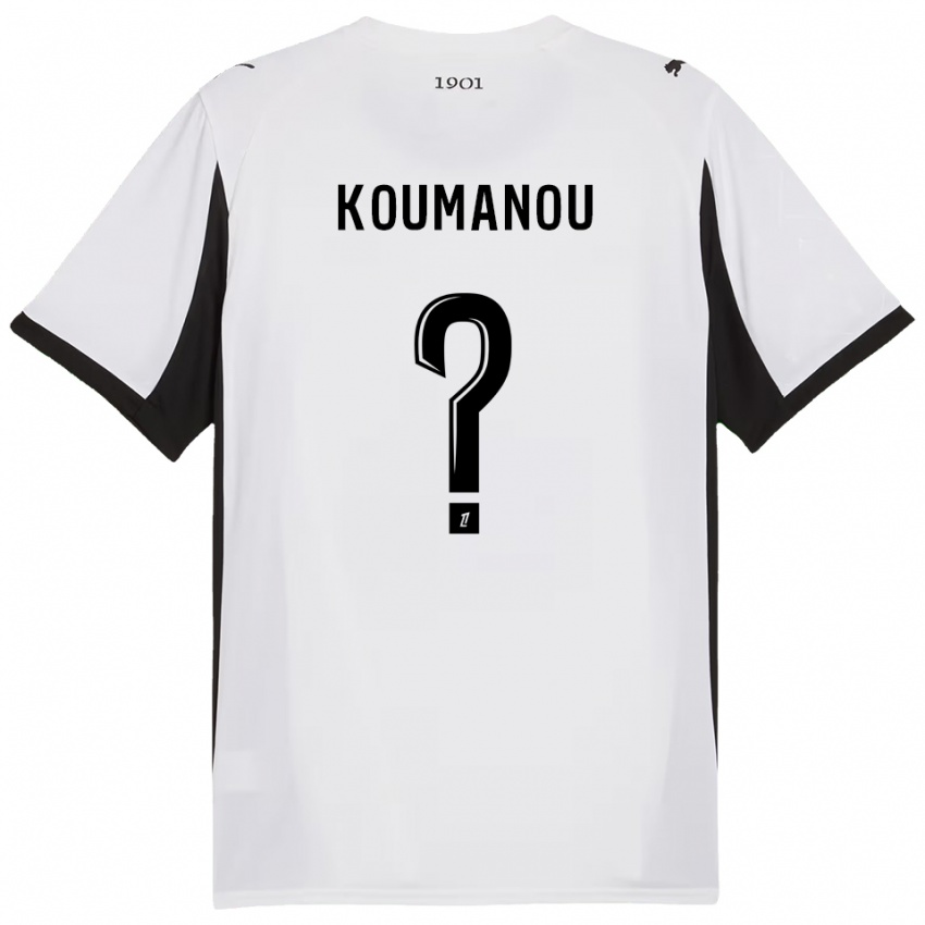 נשים Noa Koumanou #0 לבן שחור הרחק ג'רזי 2025/26 חולצה קצרה