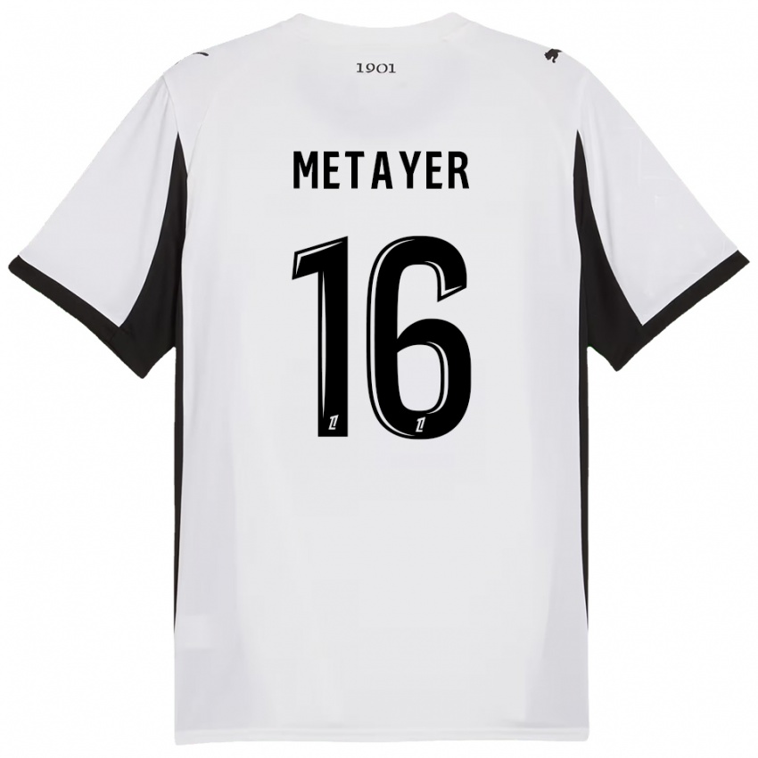 נשים Maxence Metayer #16 לבן שחור הרחק ג'רזי 2025/26 חולצה קצרה