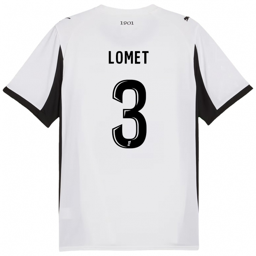 נשים Ruben Lomet #3 לבן שחור הרחק ג'רזי 2025/26 חולצה קצרה