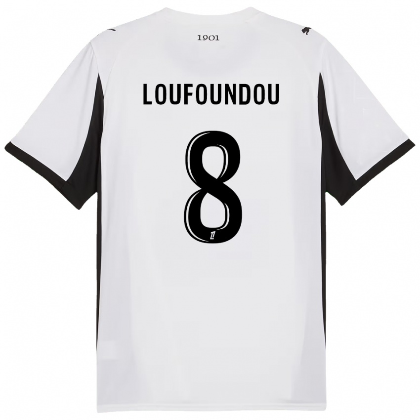 נשים Noah Loufoundou #8 לבן שחור הרחק ג'רזי 2025/26 חולצה קצרה
