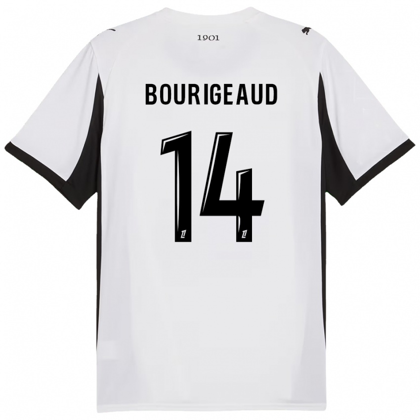 נשים Benjamin Bourigeaud #14 לבן שחור הרחק ג'רזי 2025/26 חולצה קצרה