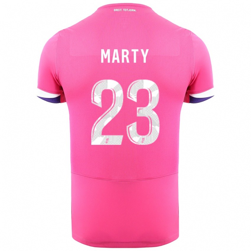 נשים קלואי מרטי #23 ורוד לבן הרחק ג'רזי 2025/26 חולצה קצרה