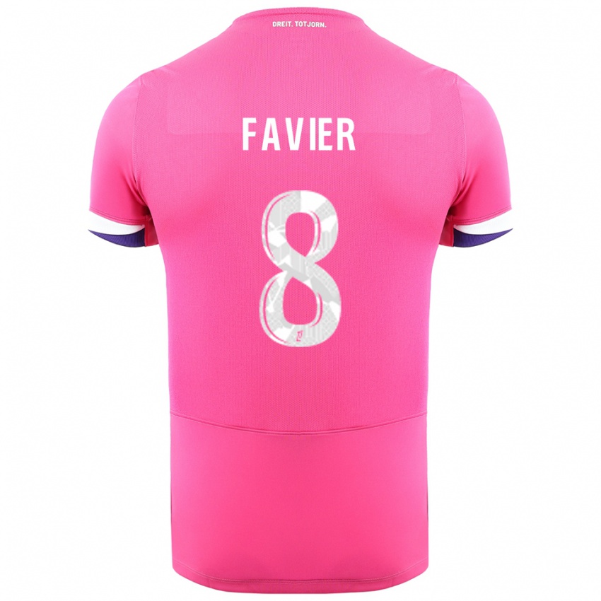 נשים Luca Favier #8 ורוד לבן הרחק ג'רזי 2025/26 חולצה קצרה