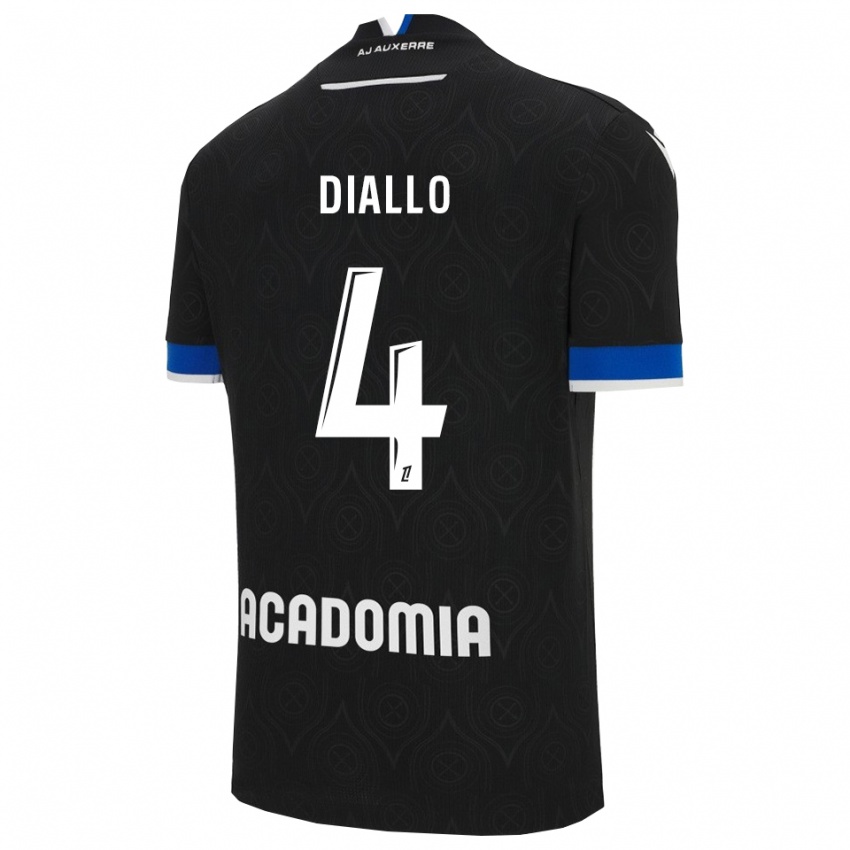 נשים Ibrahim Diallo #4 שחור לבן הרחק ג'רזי 2025/26 חולצה קצרה