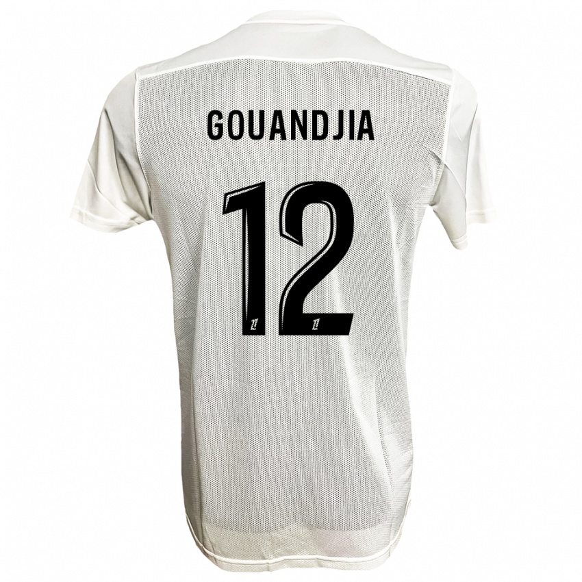 נשים Brady Gouandjia #12 שחור לבן הרחק ג'רזי 2025/26 חולצה קצרה