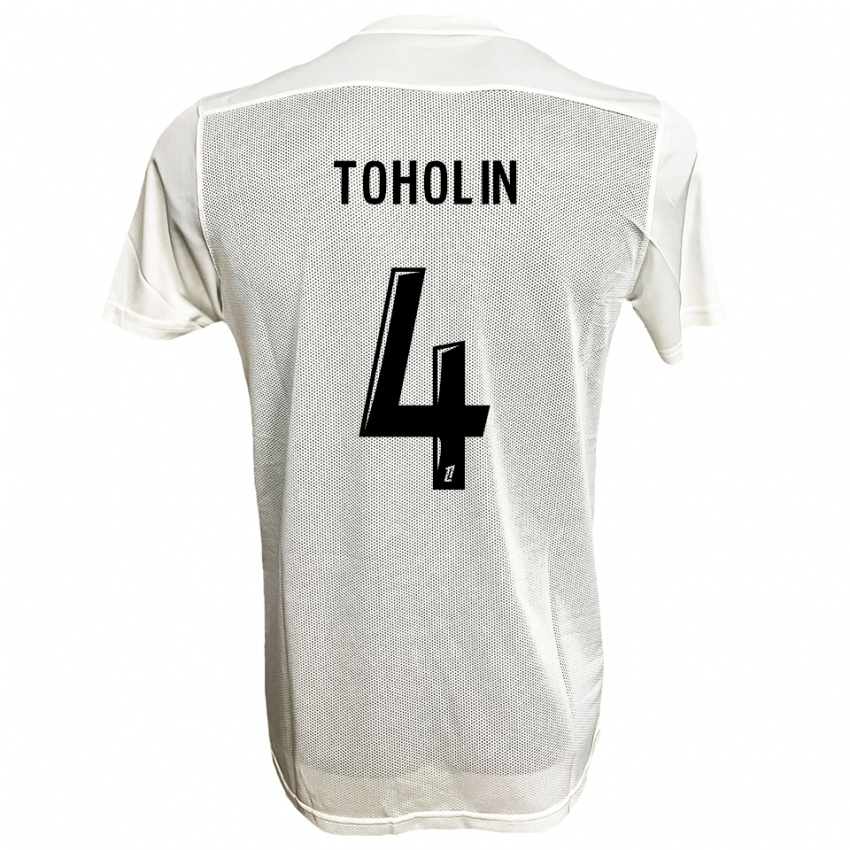 נשים Abdine Toholin #4 שחור לבן הרחק ג'רזי 2025/26 חולצה קצרה