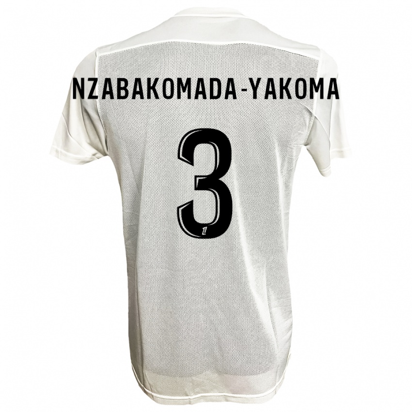 נשים Raphaël Nzabakomada-Yakoma #3 שחור לבן הרחק ג'רזי 2025/26 חולצה קצרה