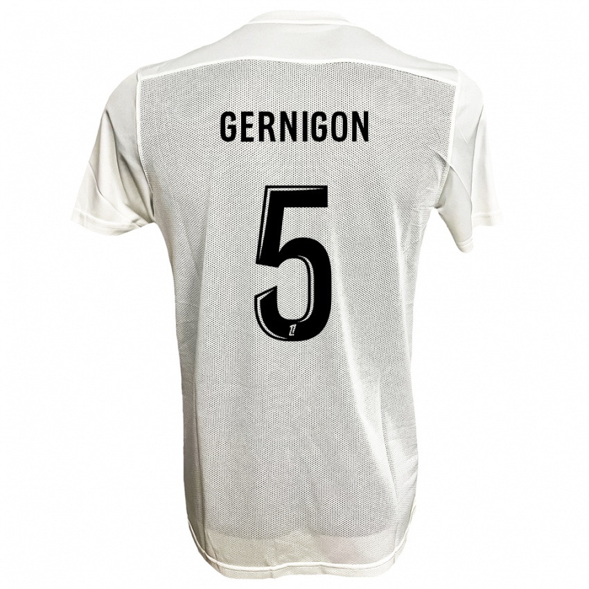 נשים Maël Gernigon #5 שחור לבן הרחק ג'רזי 2025/26 חולצה קצרה