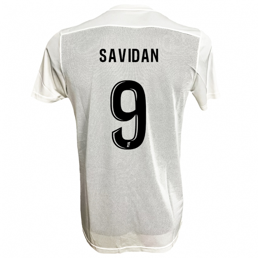 נשים Marius Savidan #9 שחור לבן הרחק ג'רזי 2025/26 חולצה קצרה