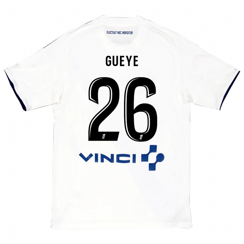 נשים Lamine Gueye #26 לבן כחול הרחק ג'רזי 2025/26 חולצה קצרה