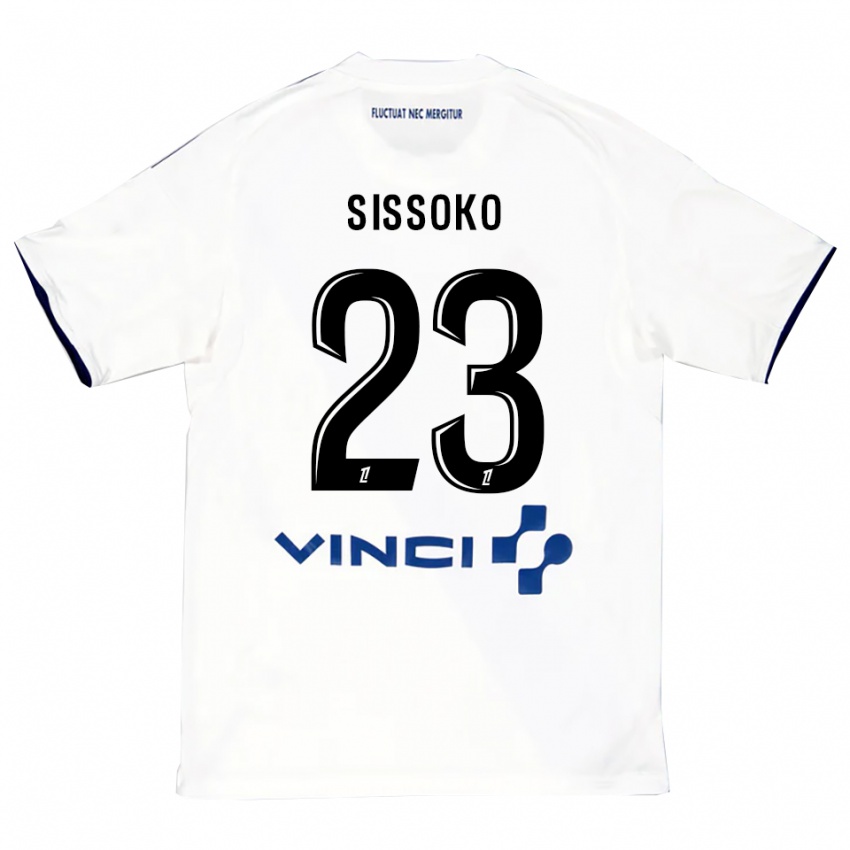 נשים Teninsoun Sissoko #23 לבן כחול הרחק ג'רזי 2025/26 חולצה קצרה