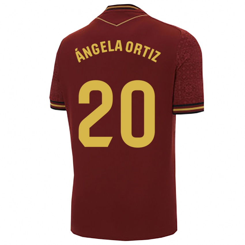נשים Ángela Gema Ortiz Muriel #20 בורדו זהב הרחק ג'רזי 2025/26 חולצה קצרה