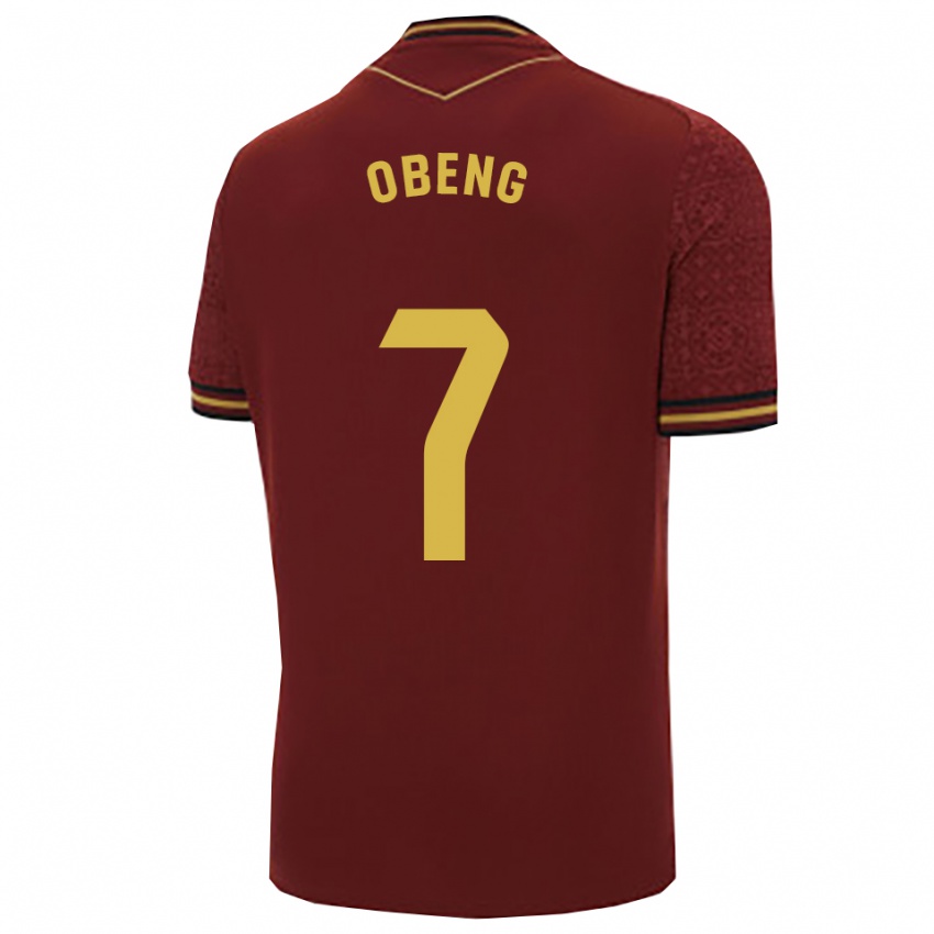 נשים Isaac Obeng #7 בורדו זהב הרחק ג'רזי 2025/26 חולצה קצרה