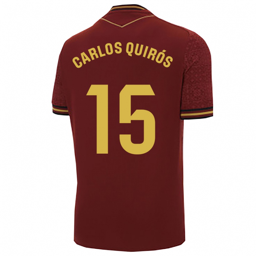 נשים Juan Carlos Quirós #15 בורדו זהב הרחק ג'רזי 2025/26 חולצה קצרה