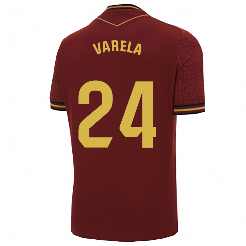 נשים Brandon Varela #24 בורדו זהב הרחק ג'רזי 2025/26 חולצה קצרה