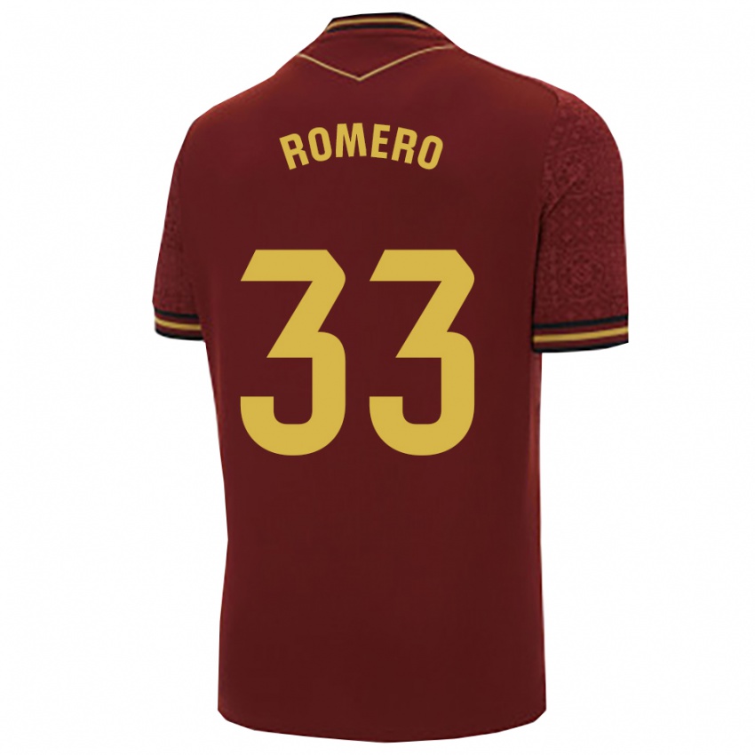 נשים Saúl Romero #33 בורדו זהב הרחק ג'רזי 2025/26 חולצה קצרה