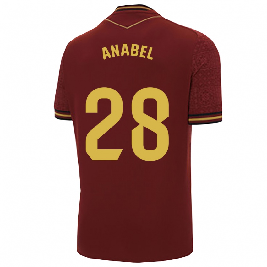 נשים Anabel Roman García #28 בורדו זהב הרחק ג'רזי 2025/26 חולצה קצרה