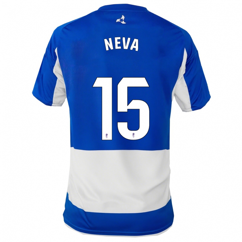 נשים קרלוס נבה #15 כחול לבן הרחק ג'רזי 2025/26 חולצה קצרה