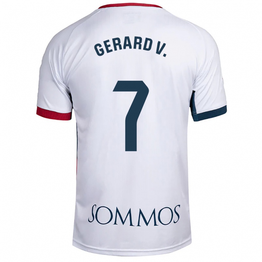 נשים ג'רארד ולנטין #7 לבן אדום הרחק ג'רזי 2025/26 חולצה קצרה