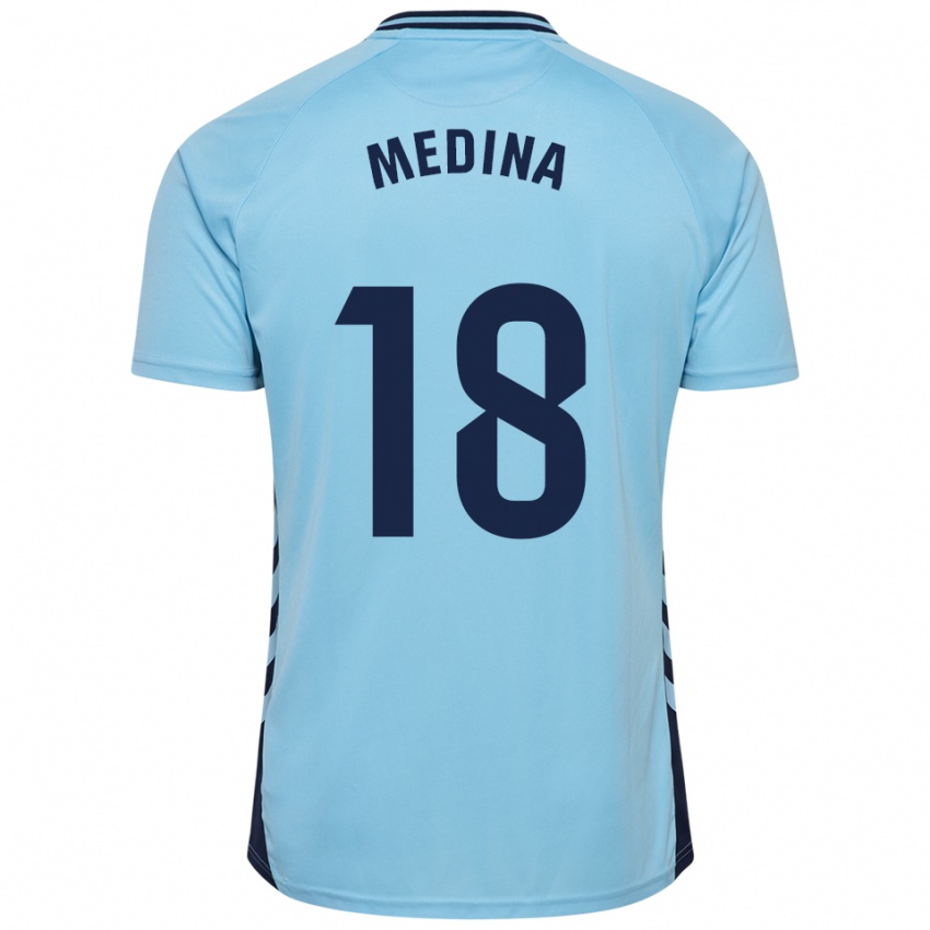 נשים Iván Medina #18 תכלת הרחק ג'רזי 2025/26 חולצה קצרה