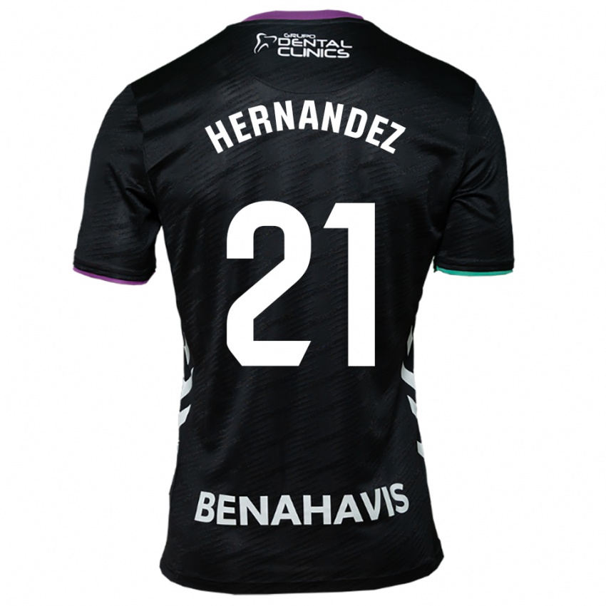 נשים חואן הרננדס #21 שחור סגול ירוק הרחק ג'רזי 2025/26 חולצה קצרה