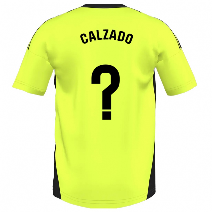 נשים Joaquín Calzado #0 צהוב פלואורסצנטי הרחק ג'רזי 2025/26 חולצה קצרה