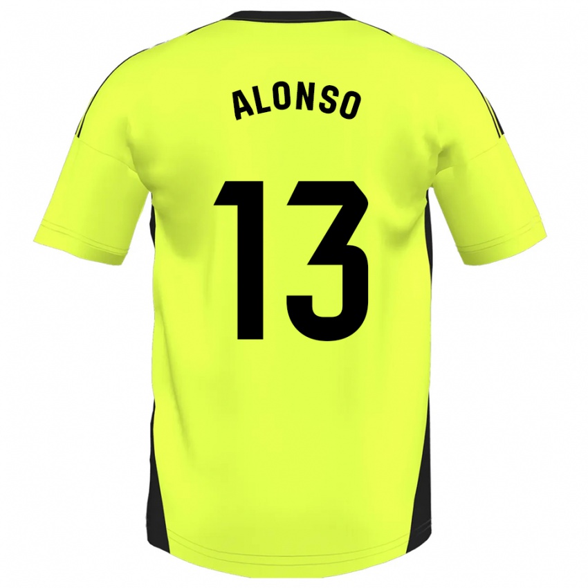 נשים Maikel Alonso #13 צהוב פלואורסצנטי הרחק ג'רזי 2025/26 חולצה קצרה