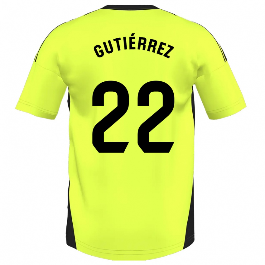 נשים Juan Gutiérrez #22 צהוב פלואורסצנטי הרחק ג'רזי 2025/26 חולצה קצרה