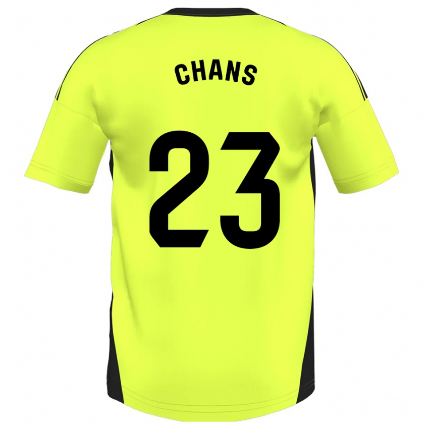 נשים Ángel Chans #23 צהוב פלואורסצנטי הרחק ג'רזי 2025/26 חולצה קצרה