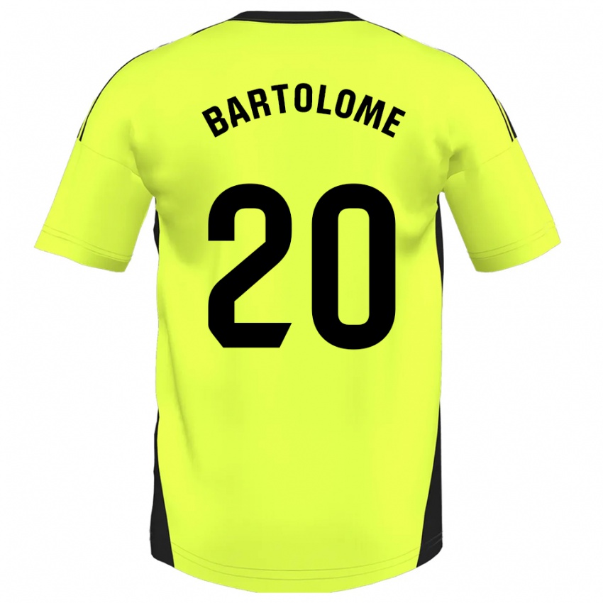 נשים דייגו ברטולומה #20 צהוב פלואורסצנטי הרחק ג'רזי 2025/26 חולצה קצרה