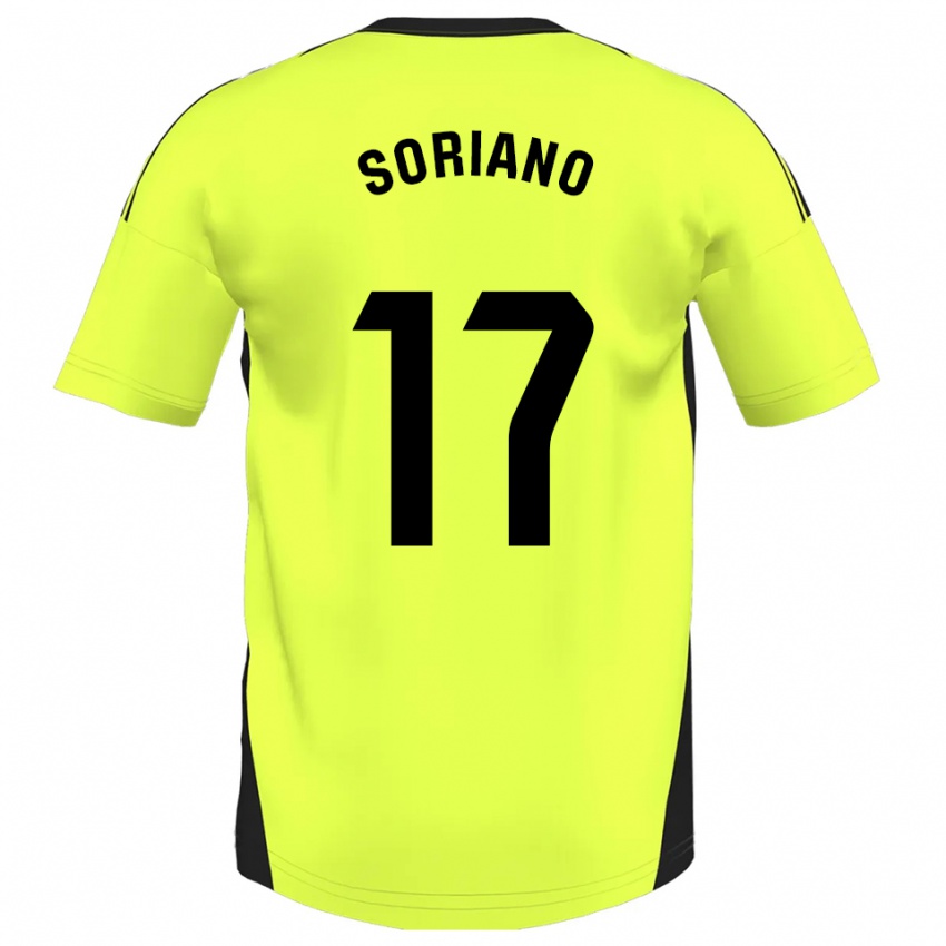 נשים Adrián Soriano #17 צהוב פלואורסצנטי הרחק ג'רזי 2025/26 חולצה קצרה