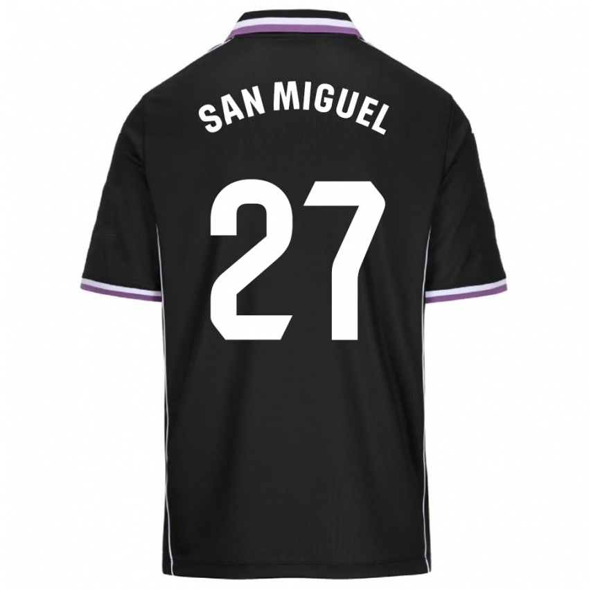 נשים Yago San Miguel #27 סגול שחור הרחק ג'רזי 2025/26 חולצה קצרה