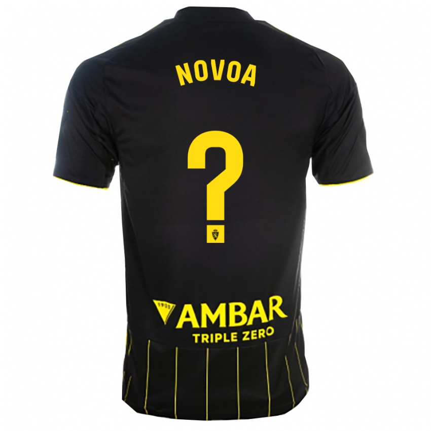 נשים Andrei Novoa #0 שחור צהוב הרחק ג'רזי 2025/26 חולצה קצרה