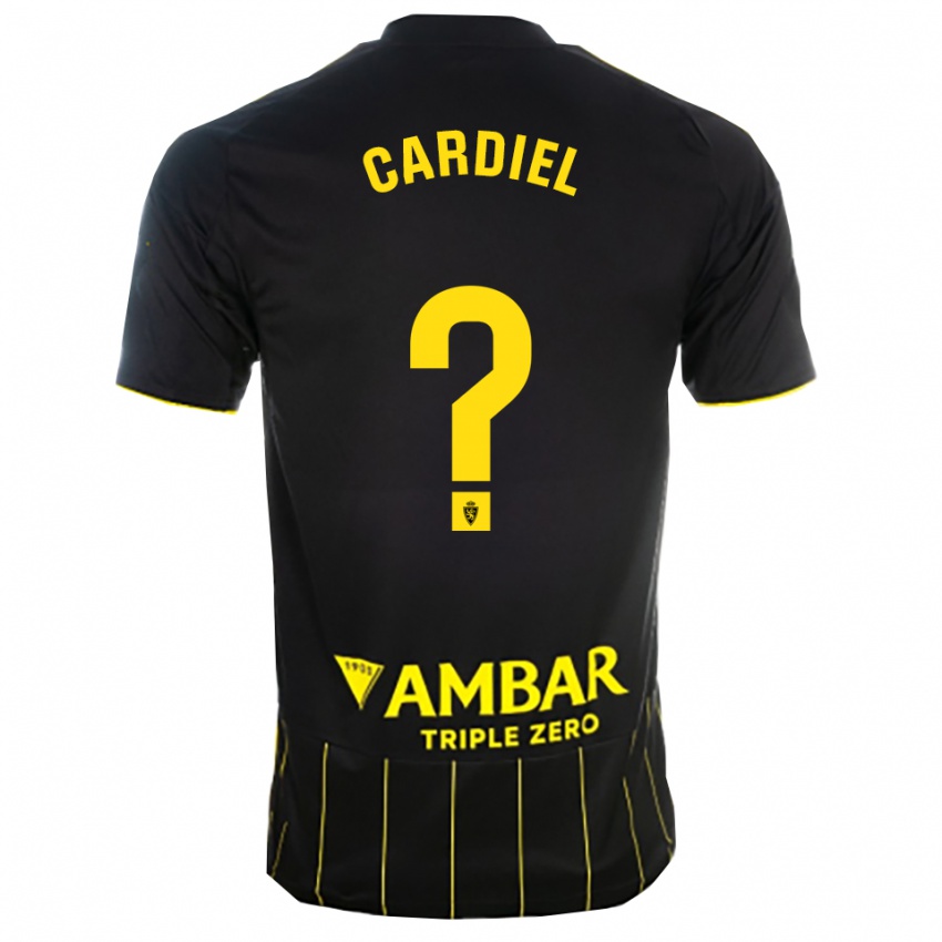 נשים Manu Cardiel #0 שחור צהוב הרחק ג'רזי 2025/26 חולצה קצרה