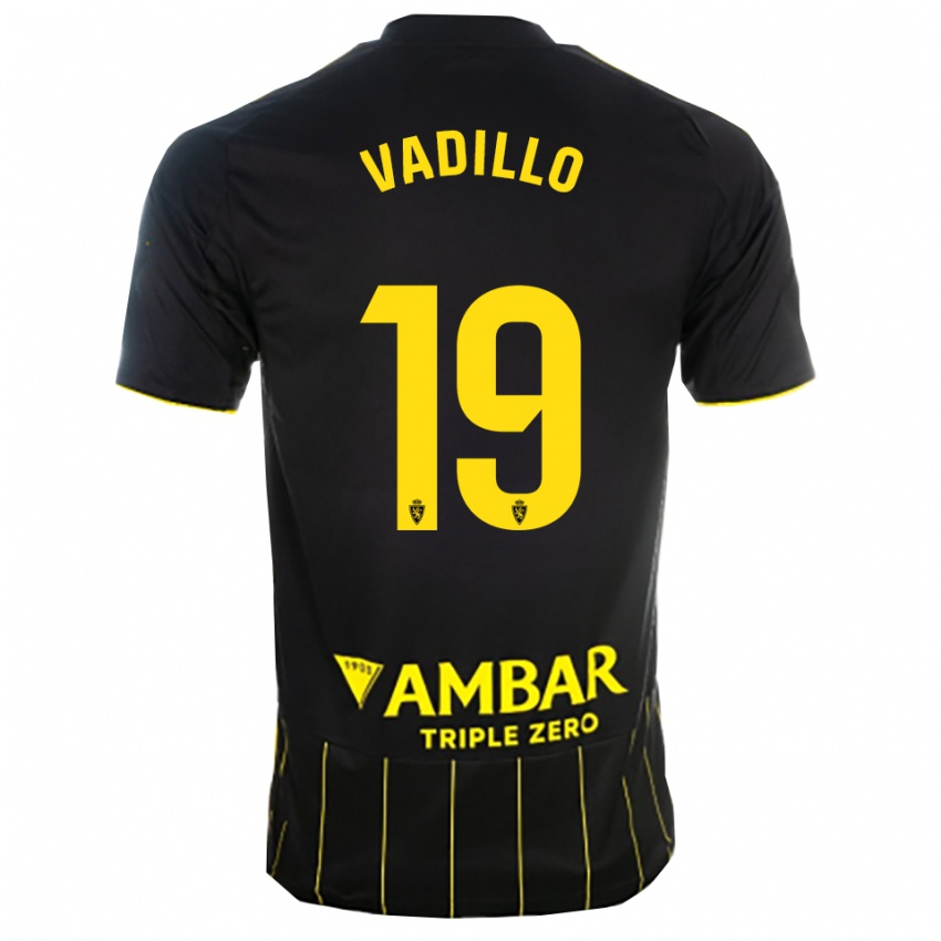 נשים Iker Vadillo #19 שחור צהוב הרחק ג'רזי 2025/26 חולצה קצרה