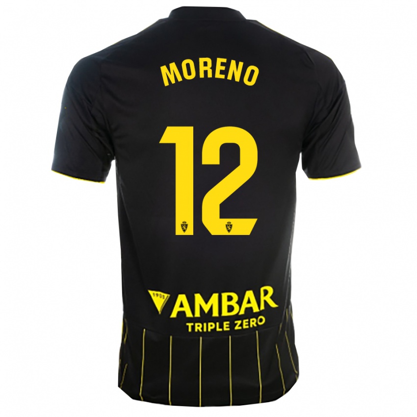 נשים Eloy Moreno #12 שחור צהוב הרחק ג'רזי 2025/26 חולצה קצרה