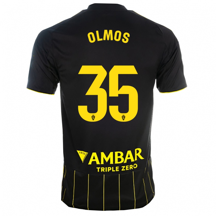 נשים Lucas Olmos #35 שחור צהוב הרחק ג'רזי 2025/26 חולצה קצרה