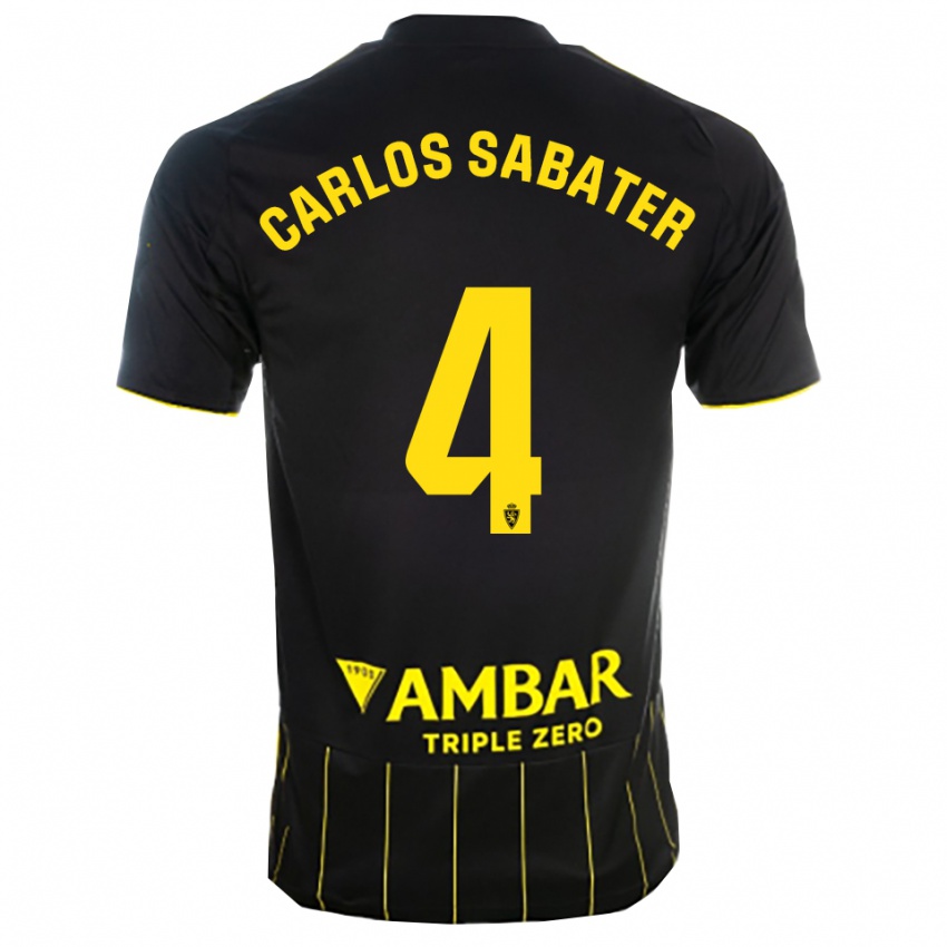 נשים Juan Carlos Sabater #4 שחור צהוב הרחק ג'רזי 2025/26 חולצה קצרה