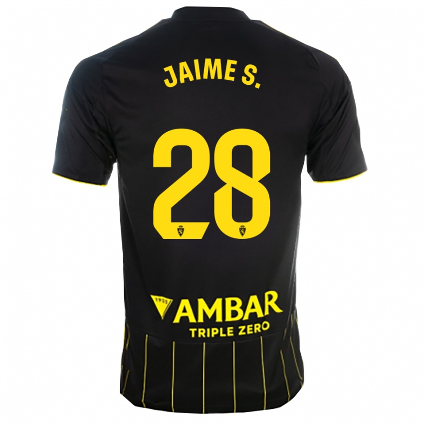 נשים Jaime Sánchez #28 שחור צהוב הרחק ג'רזי 2025/26 חולצה קצרה