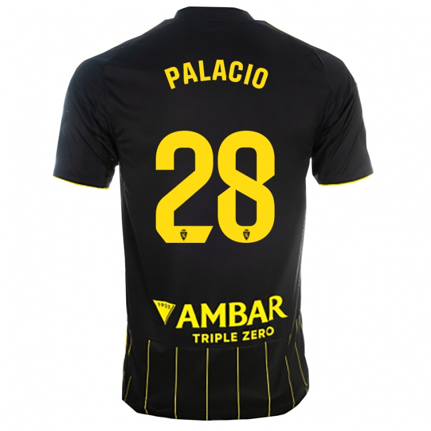 נשים Álvaro Palacio #28 שחור צהוב הרחק ג'רזי 2025/26 חולצה קצרה