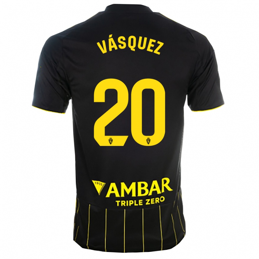 נשים José Vásquez #20 שחור צהוב הרחק ג'רזי 2025/26 חולצה קצרה