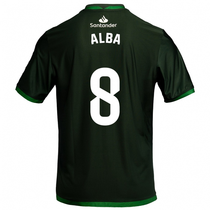 נשים Alba Luzuriaga Albelda #8 ירוק כהה הרחק ג'רזי 2025/26 חולצה קצרה