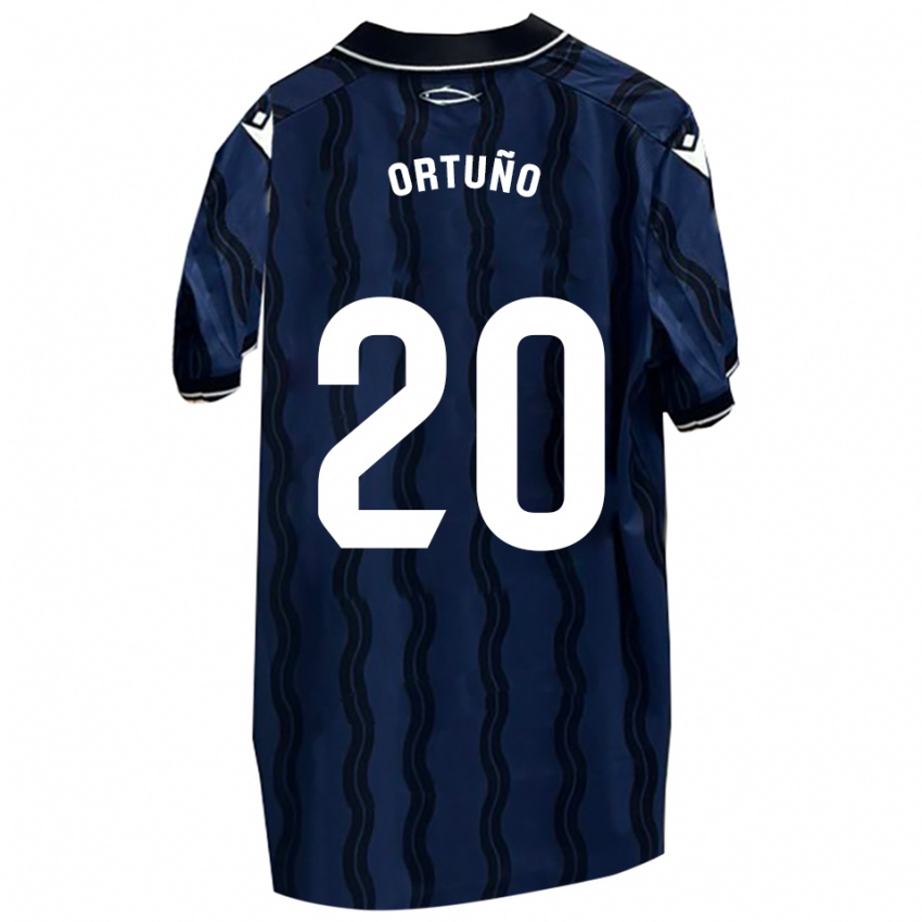 נשים Juanto Ortuño #20 כחול כהה שחור הרחק ג'רזי 2025/26 חולצה קצרה