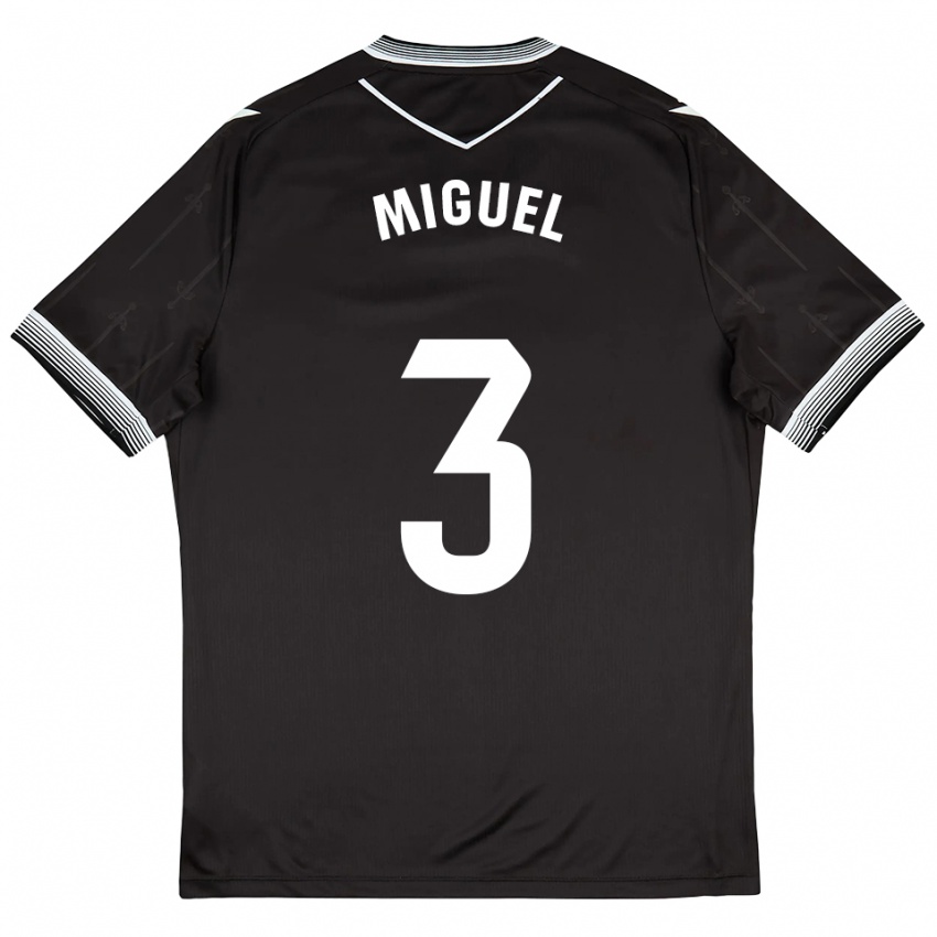 נשים פלוריאן מיגל #3 שחור לבן הרחק ג'רזי 2025/26 חולצה קצרה